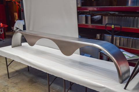 TTTSR10102TRIA - 10" by 102" Single Radius Triple Teardrop Axle Smooth Aluminium Guard